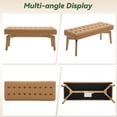 thumbnail image 4 of Guyou Entryway Bench Tufted Upholstered Bench 45.5 End of Bed Bench for Bedroom Wood Storage Bench Modern Floating Design Window Bench Ottoman Long Bench Seat for Living Room Indoor Hallway, 4 of 10