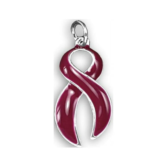 Bulk Burgundy Ribbon Awareness Charms (25 Charms)