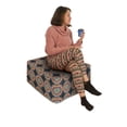 thumbnail image 2 of Abstract Rectangle Pouf, Colorful Floral Pattern Designed Ornamental Mandala Motifs Image, Foot Stool for Living Room Office Ottoman with Cover, 25", Charcoal Grey and Multicolor, by Ambesonne, 2 of 4