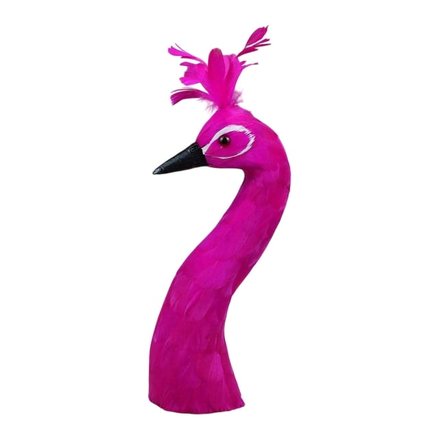 simhoa Peacock Mannequin Head Decorative Party Elegant Simulation Animal Head Model Rose 35cm