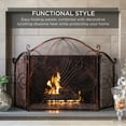 Best Choice Products 3-Panel 55x33in Wrought Iron Fireplace Safety Screen Decorative Scroll Spark Guard Cover -  Copper - image 7 of 8