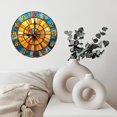 thumbnail image 6 of Stained Glass Wall Clock Home Decor Art 10-Inch Silent Wooden Wall Clock, Battery Operated (AA Batteries Not Included), Artistic Home Decor, 6 of 7