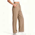 thumbnail image 3 of Grblisyd Girls Uniform Pants Kids Stretchy High Waisted Straight Leg Flare Dress Pant with Pockets Size 5-13 Years, 3 of 6