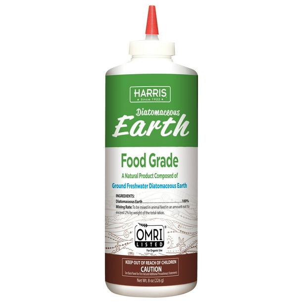 Harris Diatomaceous Earth Food Grade, Feed Supplement, 8oz. Bottle with