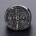 thumbnail image 3 of GHSDFBB Bague Croix Romaine Catholique en Acier Inoxydable Protection Chasseur de Fantômes Saint Benedict Exorcisme Homme, 3 of 5