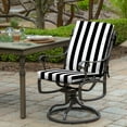 thumbnail image 3 of ARDEN Outdoor Midback Chair Cushion, 18 x 16.5, Rain-Proof, Fade Resistant Black Cabana Stripe, 3 of 9