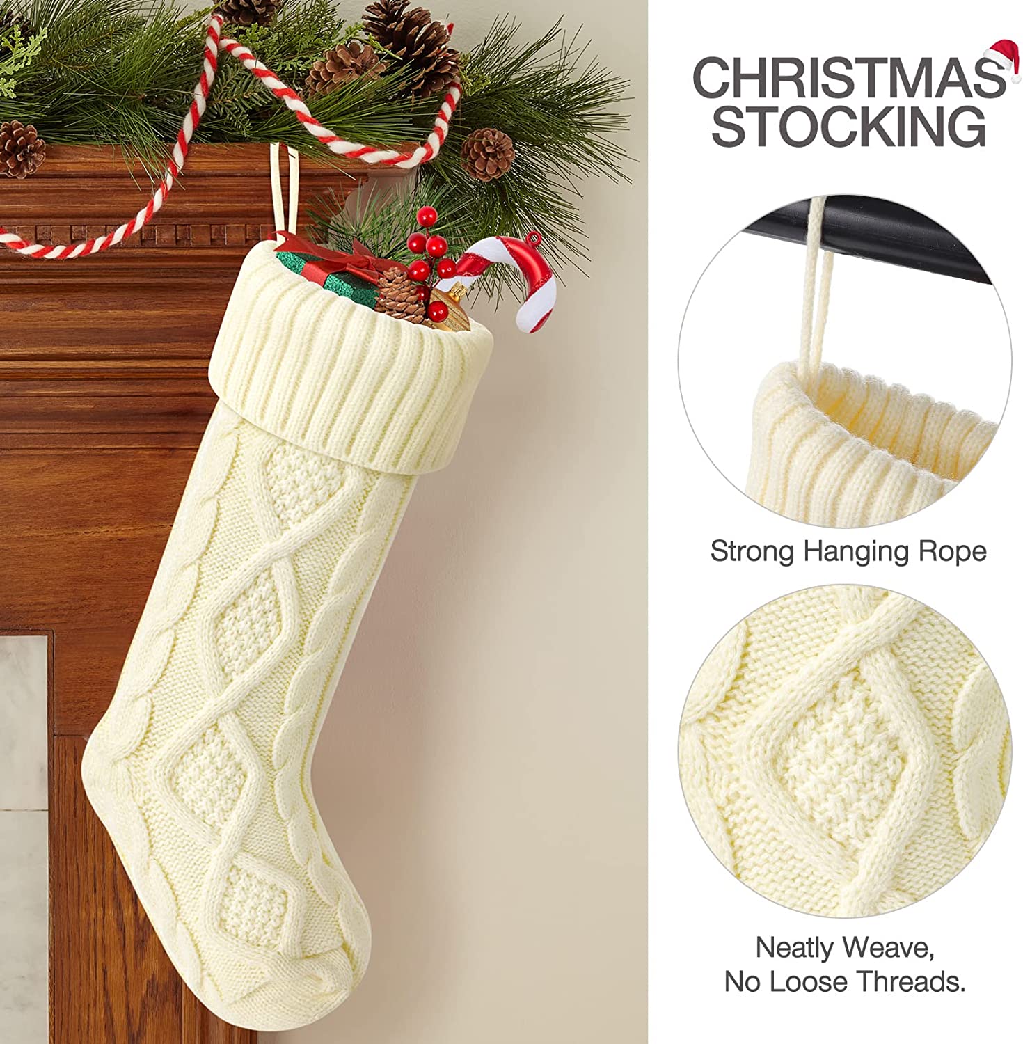 Ayieyill 6-Piece Large Knitted Christmas Stockings photo 2