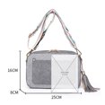 thumbnail image 3 of Bolsa cruzados de moda de hombro con correa ancha y empalme de plumón de cordero (gris) Ehuebsd Para Estrenar, 3 of 7