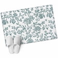 thumbnail image 2 of 2x3 Door Mat Rug, Teal Blue Green Non-Skid Rubber Backing Large Rectangle Rugs - Living Room Bedroom Home Office, Vintage Farmhouse Boho Flower Leaf Indoor Floor Mat Carpets Washable Rug, 2 of 9