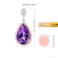 thumbnail image 3 of ANGARA Natural 2.6 ct Amethyst Teardrop Pendant with Diamond in 14K Rose & White Gold for Women (Size-12x8mm) | February Birthstone, Anniversary, Jewelry Gift for Women | Natural Amethyst Necklace, 3 of 9