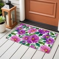 thumbnail image 4 of Purple Flowers Entryway Rug 2'x3'&nbsp; Non Slip Front Door Mats, Spring Floral Leaves Botanical Watercolor Entrance Rugs Indoor Outdoor Carpet, Washable Floor Mats Small Area Rug for Bedroom Kitchen, 4 of 8