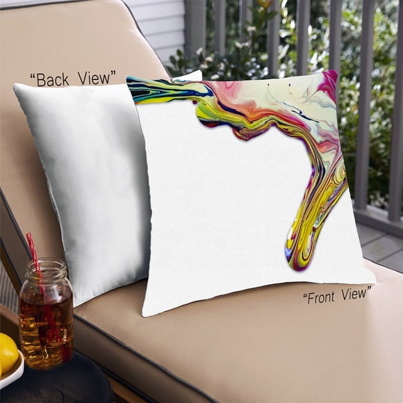 Ahgly Company Abstract Paint Splatter Outdoor Throw Pillow, 18 inch by 18 inch