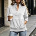 thumbnail image 5 of XIAOCHA Men's Quarter Button Pullover Sweatshirt Relaxed Fit Fall Winter Daily Sweatshirts, 5 of 8