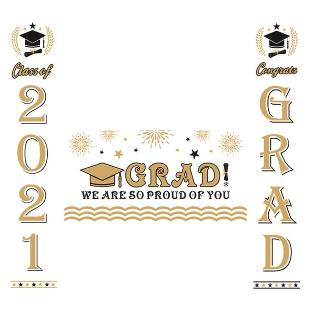Xihbxyly Pancarta de Fiesta de Graduación, Diseño Grande de Tela, Fondo Festivo para Fotos, Poliéster Duradero, Decoración para Interiores y Exteriores, Graduación de Secundaria y Universidad, 180 X