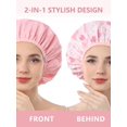 thumbnail image 2 of Gorro de ducha Years Calm impermeable de doble capa rosa, 2 of 9
