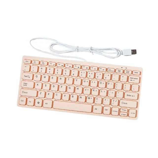 ziyahi USB Wired Keyboard Small Comfortable Typing Home for Desktop Black Office Computer Pink 285x122x21mm