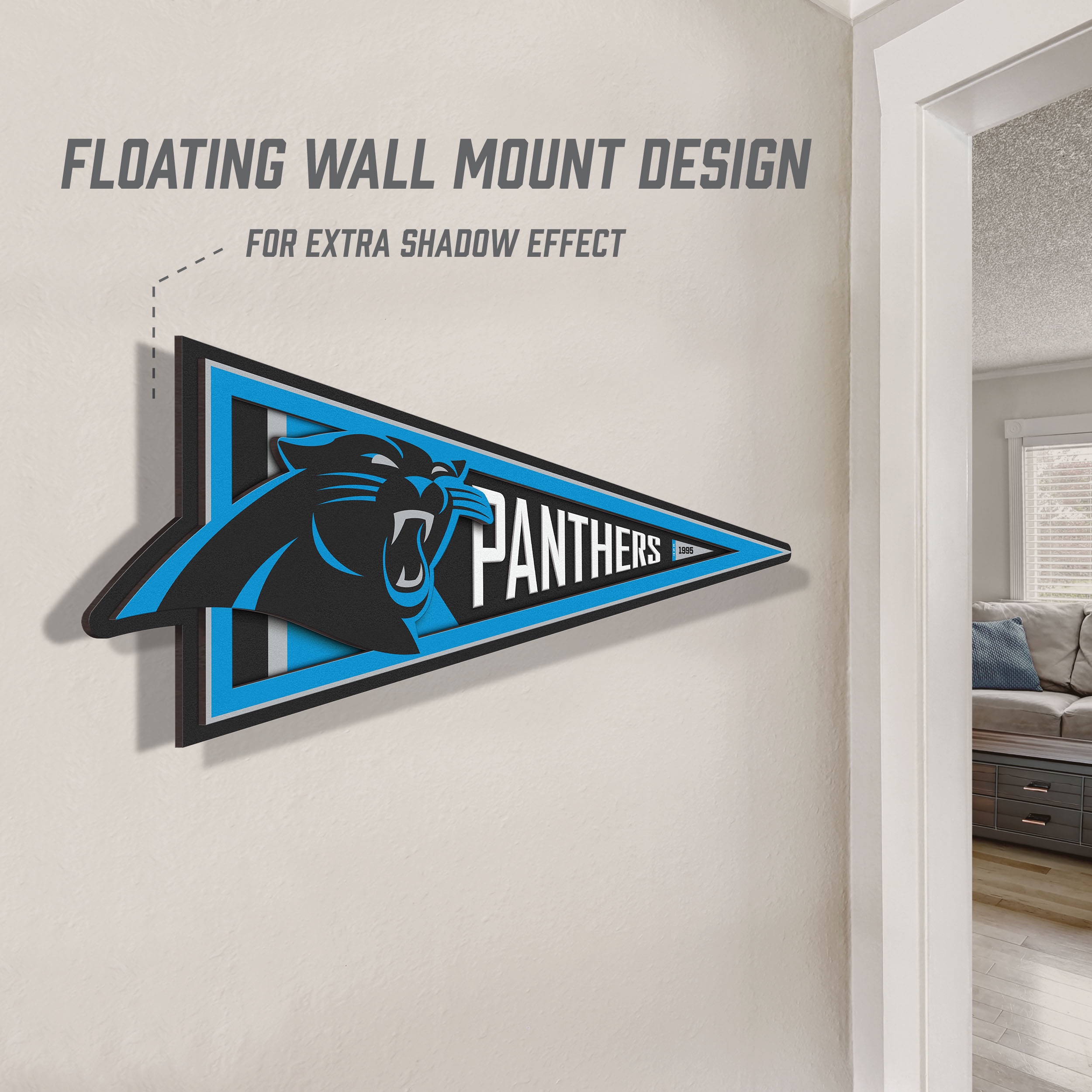 YouTheFan NFL Carolina Panthers Pennant Sign