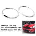 thumbnail image 2 of Headlight Trim Ring 2pcs Replacement for R55 Cooper 2008-2015 OEM 51137149905 51137149906, 2 of 7