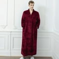 thumbnail image 4 of Deepwonder Long Zipper Bathrobe Flannel Fleery Ladies Robe Men Warm Pajamas Bathrobe XL, 4 of 6