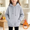 thumbnail image 2 of OJSFQUFP Boys' Hoodie and Winter Cotton Girls' Casual Long Sleeved Top Solid Color Jacket Hoodie, 2 of 6