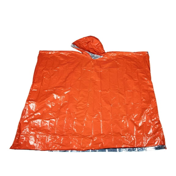 NIAIZEK Reusable Rain Poncho Orange Polyester Film 1Set