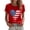 Red, variant on Levmjia Womens Top Printed Patriotic T Shirt 250th Anniversary Graphic Short Sleeve V Neck Casual Soft Breathable Polyester Blouse For Summer