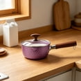 thumbnail image 4 of Titanium Saucepan with Lid 7.09in Non-Stick Soup Pot Pure Titanium Pan Fast Even Heating Dual-Pour Spouts All Cooktops, 4 of 7