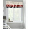 thumbnail image 4 of Kitchen Cafe Valance Curtain for Small Windows,Funny Chef Cooking Gourmet Rod Pocket Short Valances Abstract Floral Texture and Grid Window Treatment Panel for Living Room/Bedroom/Bathroom,42x18in, 4 of 9