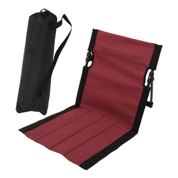Tumbona de playa para exteriores, ligera y con cojín, ahorra espacio, asiento de suelo, colchoneta de playa plegable para picnic, mochileros y viajes. Rojo