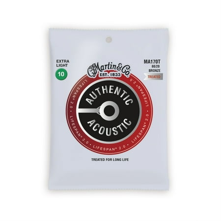 Martin Authentic Acoustic Guitar Strings - Lifespan 2.0 Treated 80/20 Extra Light