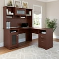 thumbnail image 2 of Bush Furniture Cabot 60" L Desk and Hutch with Storage, Harvest Cherry, 2 of 11