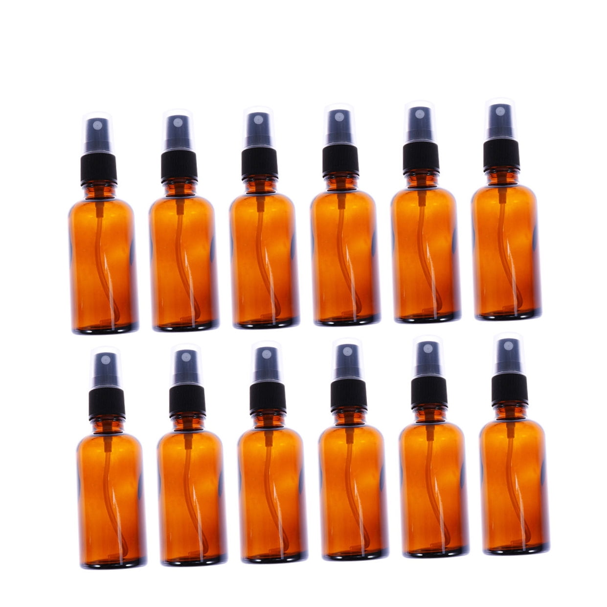 HEMOTON 12pcs 50ml Portable Dispensers Bottle Liquid Bottle Brown Empty Spray Bottle Refillable Mist Bottles for Travel