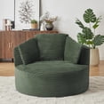 thumbnail image 4 of MAYEERTY Compressible Corduroy Round Lounge Sofa, Modern Couch with Spring Cushion for Apartment, 49*45*35"Green, 4 of 8