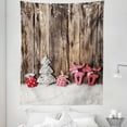 thumbnail image 1 of Winter Tapestry, Traditional Cloth Christmas Inspired Rustic Wooden Planks Vintage, Fabric Wall Hanging Decor for Bedroom Living Room Dorm, 5 Sizes, Brown White Pink, by Ambesonne, 1 of 1