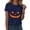 Dark Blue, variant on Halloween Shirts for Women Casual Graphic Tee for Summer Party Out with Jeans Round Neck T Shirt for Women’s Wardrobe Gray L