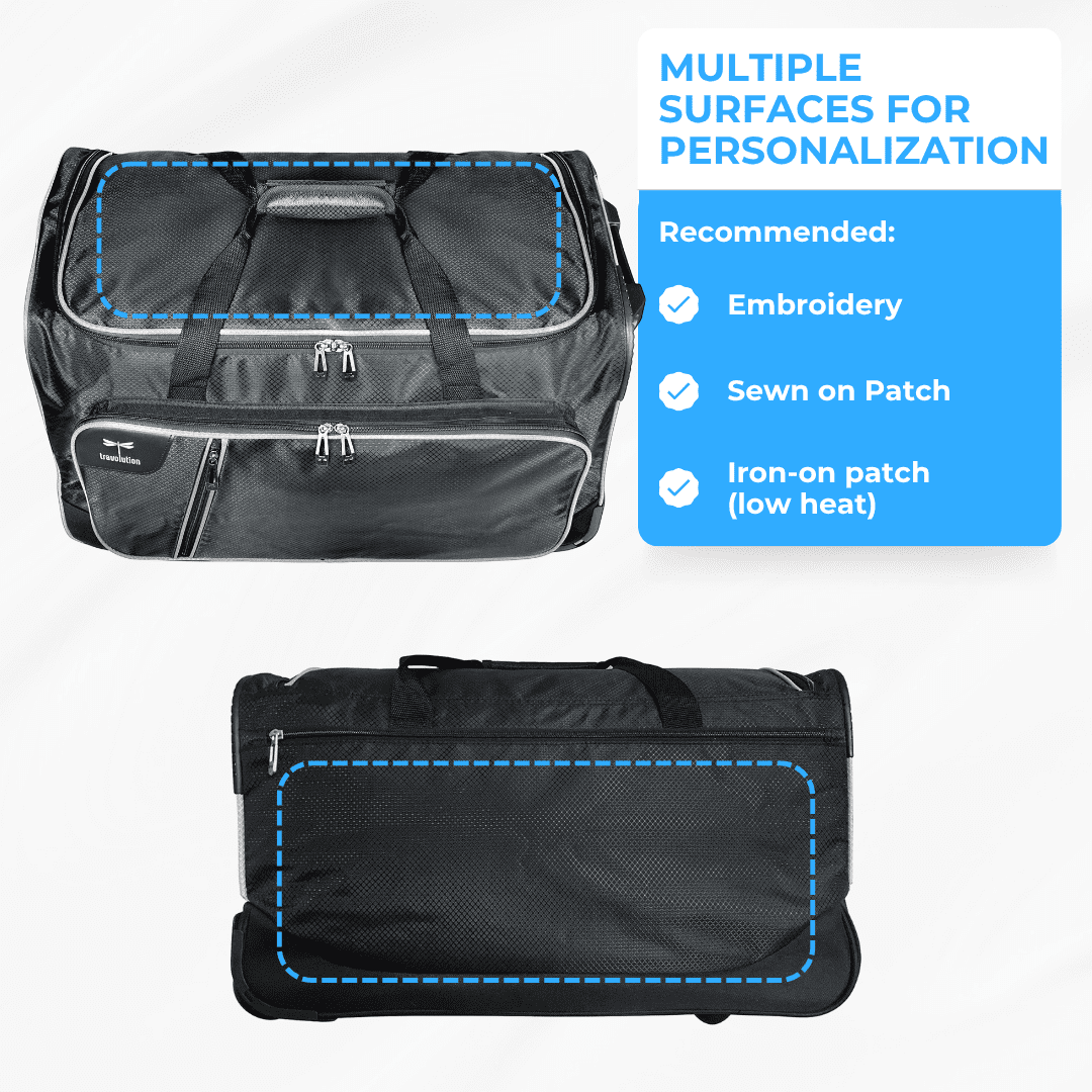 Travolution Dance Bag With Garment Rack, 24 Inch Garment Rack Duffel with Wheels, Black/Gray