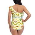 thumbnail image 5 of Cauagu Cartoon Snake8 Print Women's Sexy One Piece Swimsuits One Shoulder Ruffle Tummy Control Bathing Suit Slimming Swimwear-X-Large, 5 of 6