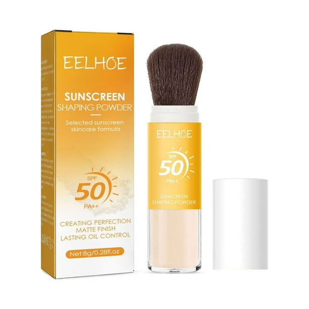 Polvo fijador de protección solar, luz Natural y transpirable, Control de aceite de maquillaje, polvo fijador de protección solar de maquillaje de larga duración
