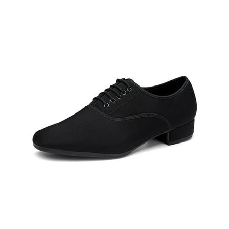

Difumos Mens Lightweight Pointed Toe Oxfords Lace Up Dance Shoe Practice Slip Resistant Polyurethane Sole Black 7.5