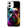 thumbnail image 1 of MUNDAZE Apple iPhone 12 Mini Neon Rainbow Glow Bulldog Shockproof Clear Hybrid Protective Phone Case Cover, 1 of 5