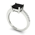 thumbnail image 2 of 1.62 ct Princess Cut Natural Onyx Solitaire with Accents Engagement Ring for Women in 18K White Gold, 2 of 5