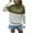 Green, variant on Herrnalise Women's Knitted Crop Tops Long Sleeve Top, High Neck, Striped, Color Blocking Sweater, Round Neck Sweater Pullover Jumper Sweaters