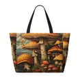 thumbnail image 2 of KLL Vintage Cloud Mushroom Print Large Beach Tote Bag Women Waterproof Sandproof Zipper Beach Tote Bag for Pool Gym Grocery Travel with Wet Pocket, 2 of 7