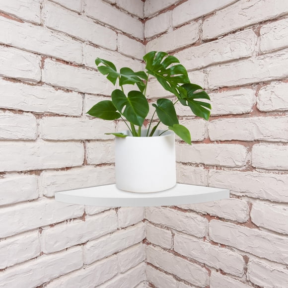 UPOUART Floating Shelves Corner Corner Shelf White PVC Decorative Storage for Homeowners 1Set