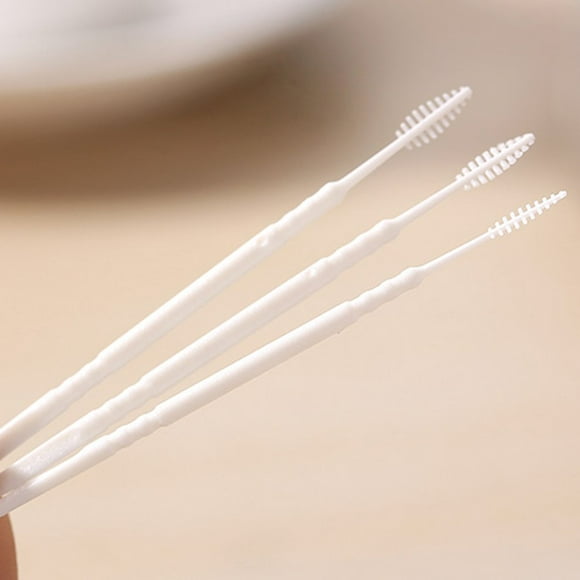 50pcs Portable Double Head Brush Tooth Picks Floss Pick Plastic Interdental Toothpick Brush Dental Picks Oral Care
