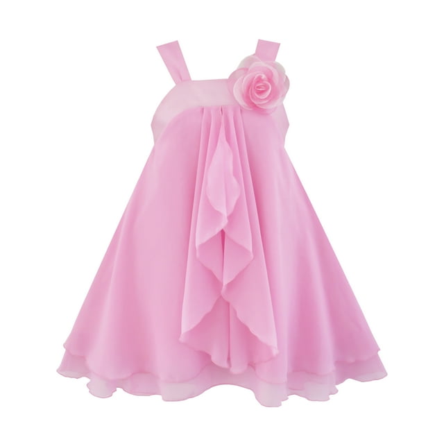 Girls Dress A-line Halter Flower Multi Layer Chiffon 7 Years