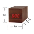 thumbnail image 5 of Reloj Despertador Digital, Luz LED De Madera Mini Reloj Despertador De Escritorio De Cubo Moderno Muestra Hora Fecha Temperatura para Niños, Dormitorios, Hogar, Dormitorios, Viajes, 5 of 5