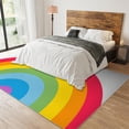 thumbnail image 3 of Boho Rainbow Rug For Living Room- Cartoon Rainbow Classroom Area Rug, Non-Slip Low Pile Non-Shedding Foldable Washable Nursery Mat For Entryway Hallway Playroom Home Decor Carpet, 3 of 7