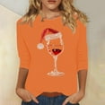 thumbnail image 2 of RKSTN Sweat-Shirt pour Femmes Mode Imprimé Décontracté Col Rond Pull Manches 3/4 Haut Chandail en Molleton de Noël, 2 of 4