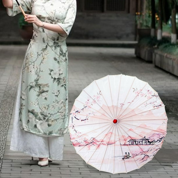 Sombrilla China De Papel Engrasado Y Bambú - Paraguas Decorativo 84 Cm, Estilo Japonés, Para Bodas, Fotos Y Fiestas Temáticas